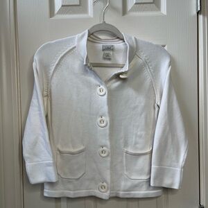 L.L. Bean Cardigan Cotton Sweater Ivory Size XS